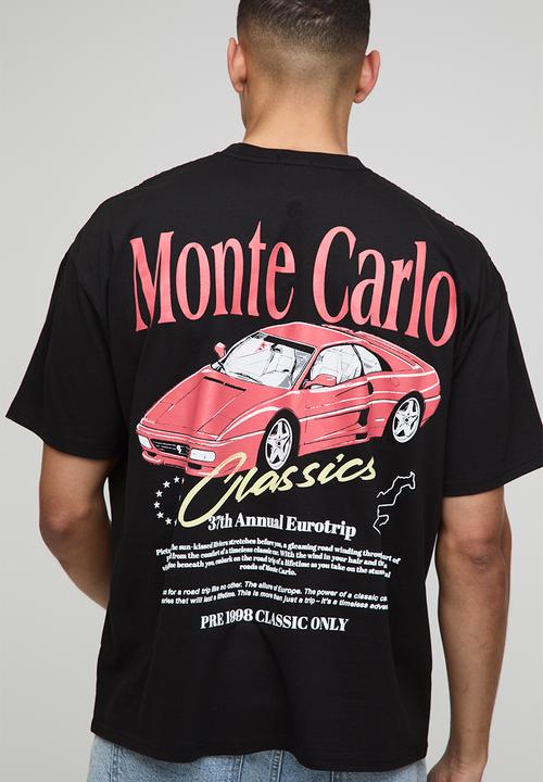 boohooMAN - Oversized Monte Carlo Classic Car Graphic T-Shirt - Black