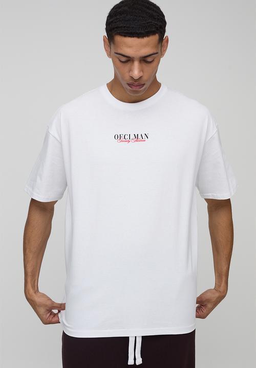 boohooMAN - Oversized Monaco Racing T-Shirt - white