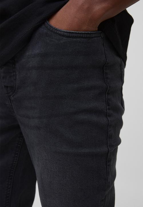 boohooMAN - Skinny Stretch Jean in Charcoal - Charcoal