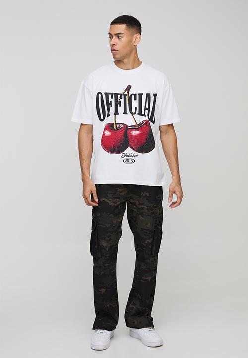 Oversized Official Cherry Printed T-Shirt - White