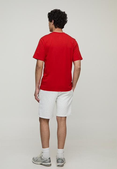 boohooMAN - Regular Fit BM Signature Embroidered Crew Neck T-shirt - Red