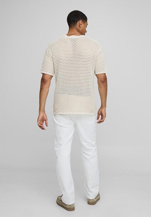 boohooMAN - Tapered Fit Rigid White Jeans - White