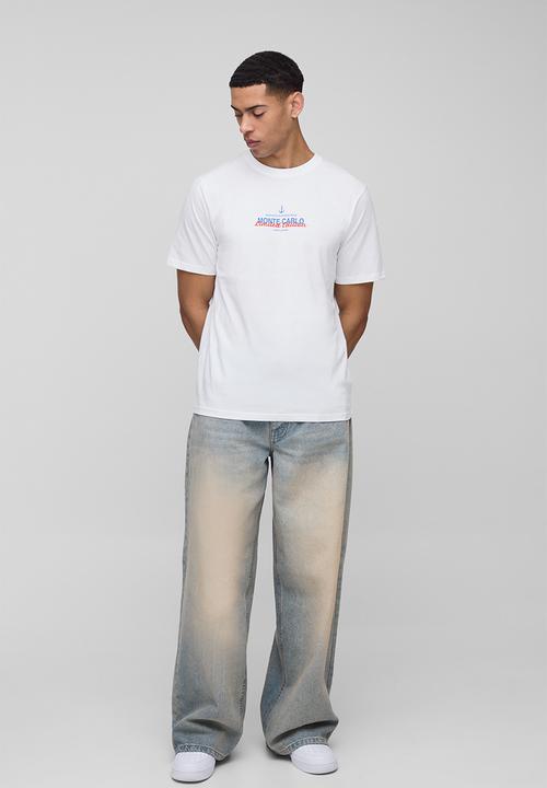 boohooMAN - Regular Fit Monte Carlo Nautical T-Shirt - white
