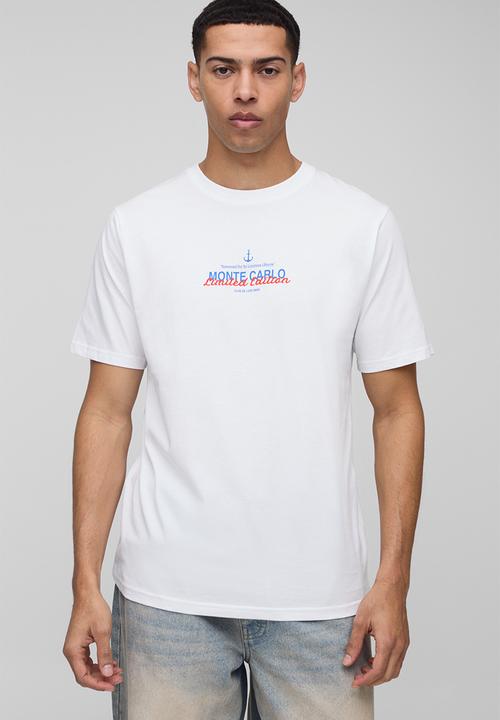 boohooMAN - Regular Fit Monte Carlo Nautical T-Shirt - white