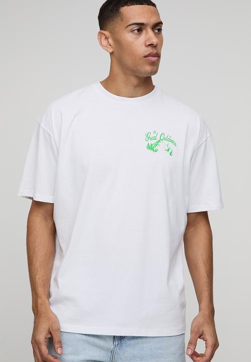 boohooMAN - Oversized The Great Outdoors Landscape Print T-Shirt - White