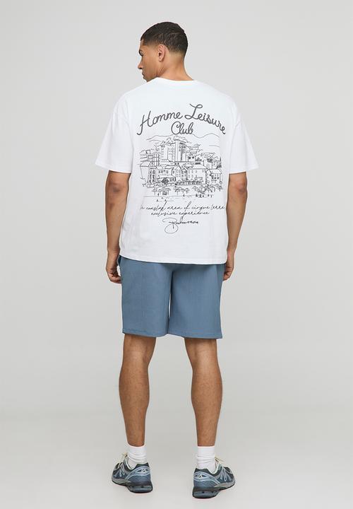 boohooMAN - Elasticated Waist Relaxed Fit Crinkle Textured Cargo Shorts - blue