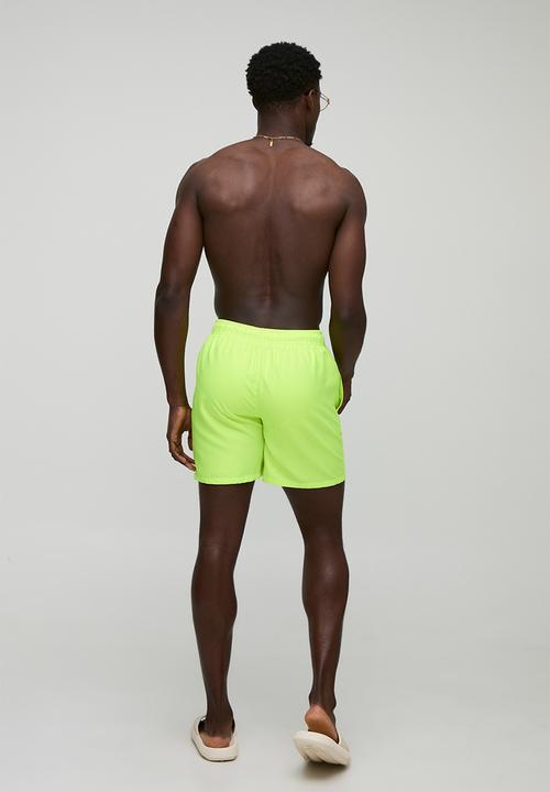 boohooMAN - Mid Length Swim Short - Neon-Yellow