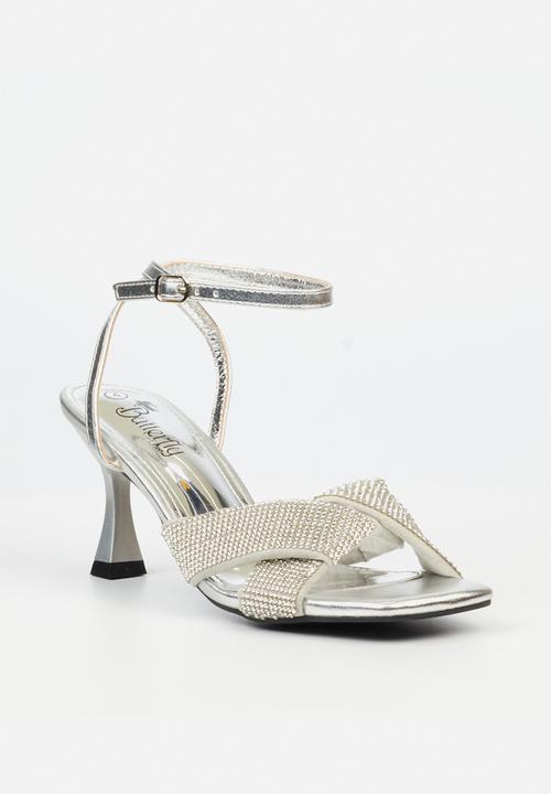 Butterfly Feet - Ambur 1 Open Toe Ankle Strap - Silver