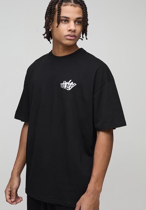 boohooMAN - Oversized Homme Back Graffiti Print T-Shirt - Black