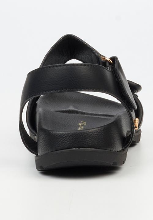 Butterfly Feet - Harlan 1 Open Toe Ankle Strap - Black