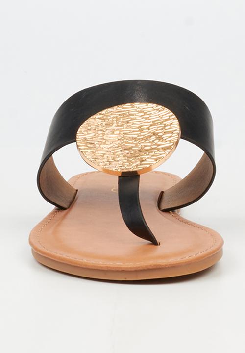 Miss Black - Honor 5 toe thong coin sandal - black