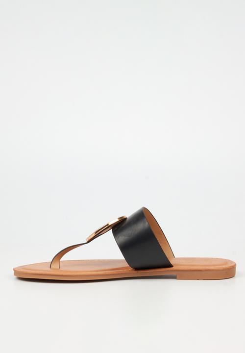Miss Black - Honor 5 toe thong coin sandal - black