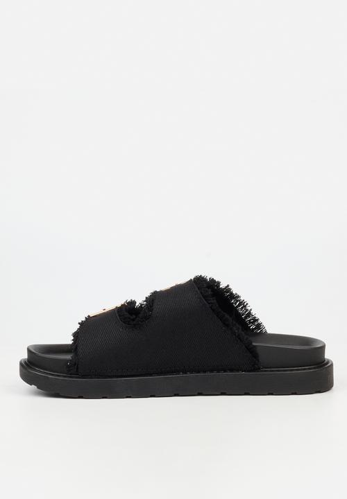 Butterfly Feet - Marina 1 Two Strap Slide - Black