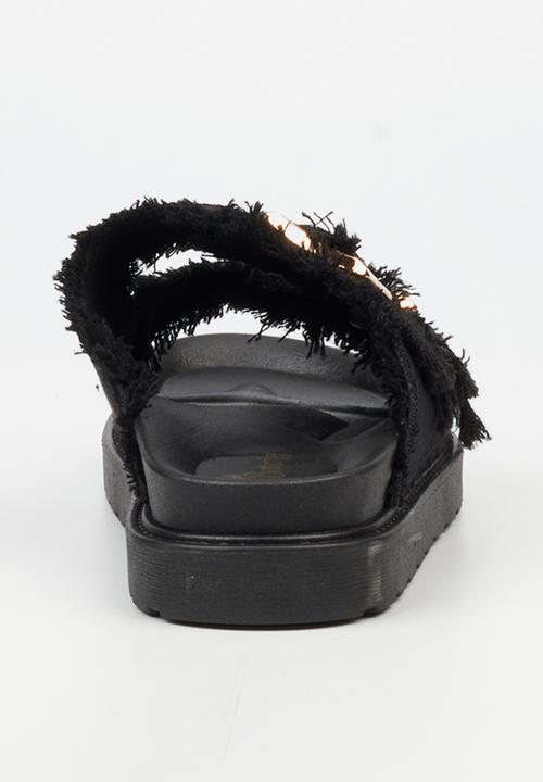 Butterfly Feet - Marina 1 Two Strap Slide - Black
