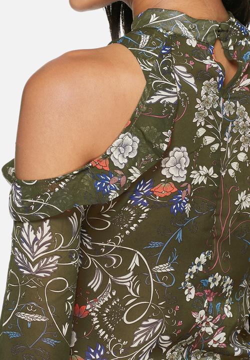 Glamorous - Floral cold shoulder blouse