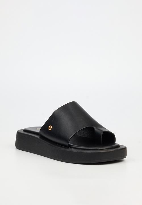 Viabeach - Coconut 27 Thick Toe Loop Slide Sandal - Black