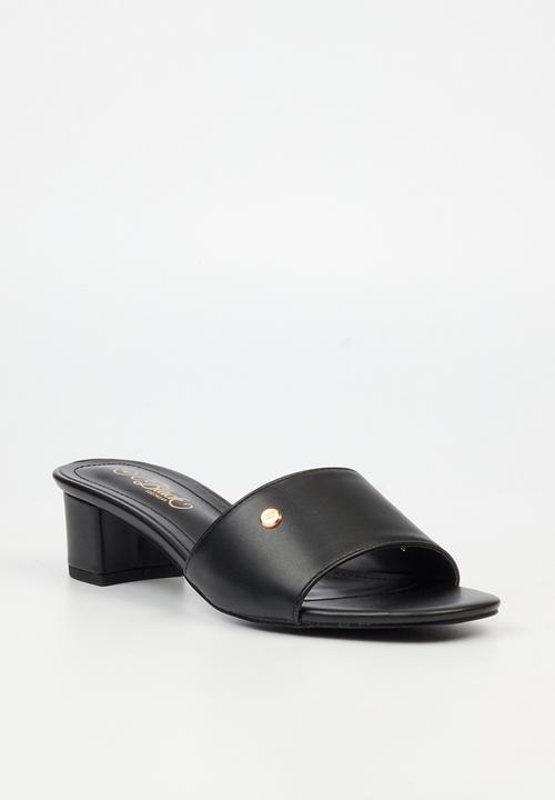 Miss Black - Bina 2 low block heel mule - black