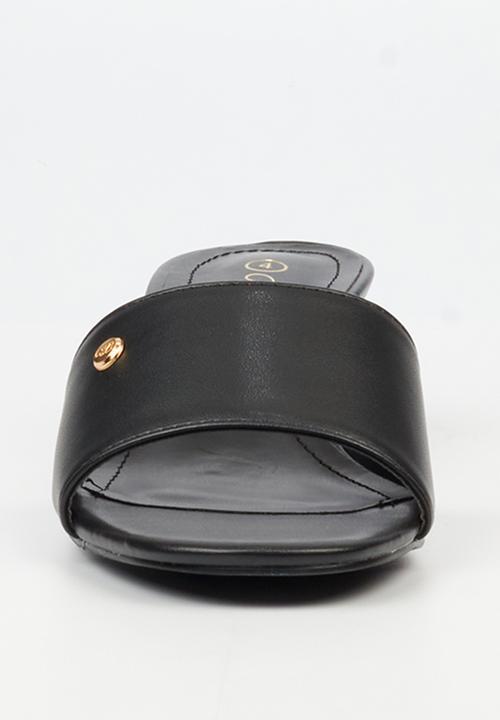 Miss Black - Bina 2 low block heel mule - black