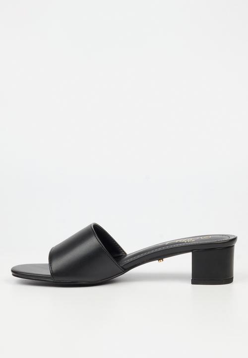 Miss Black - Bina 2 low block heel mule - black