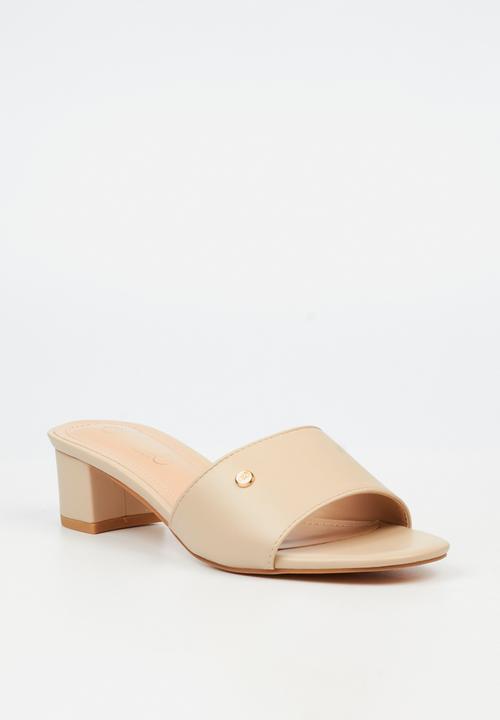 Miss Black - Bina 2 low block heel mule - neutral