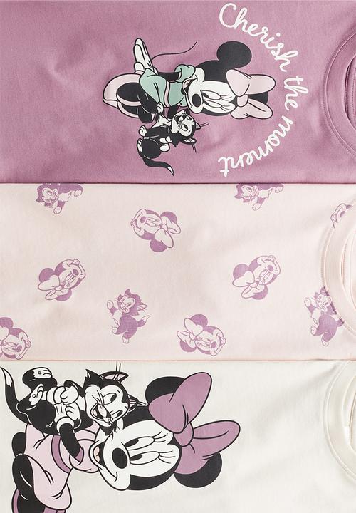H&M - 3-Pack printed jersey tops - purple/minnie mouse 