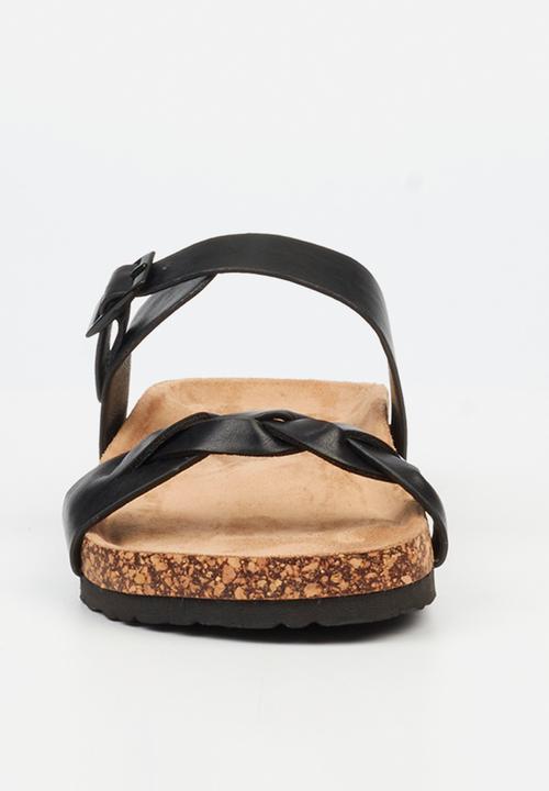 Viabeach - QORK 8 Comfort Sock Braided Strap Qork Sandal - Black