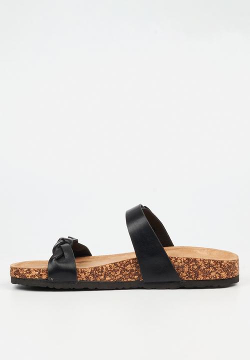 Viabeach - QORK 8 Comfort Sock Braided Strap Qork Sandal - Black