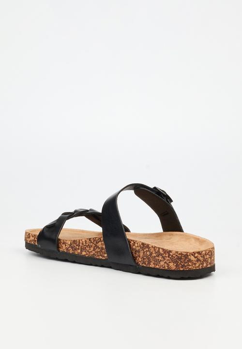 Viabeach - QORK 8 Comfort Sock Braided Strap Qork Sandal - Black