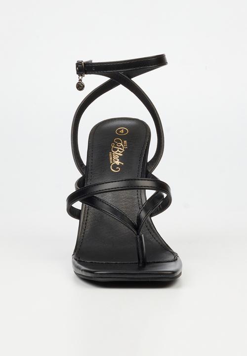 Miss Black - Razz 3 toe thong heel - black