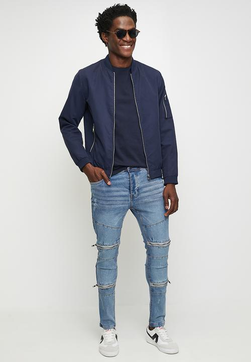 Brave Soul - Blue Wash Denim Skinny Jean - Blue Long Length