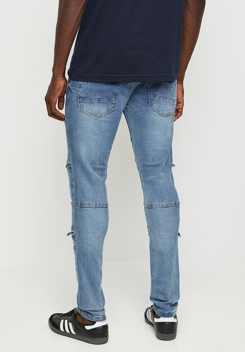 Brave Soul - Blue Wash Denim Skinny Jean - Blue Reg Length