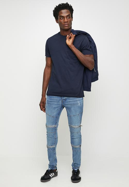 Brave Soul - Blue Wash Denim Skinny Jean - Blue Reg Length