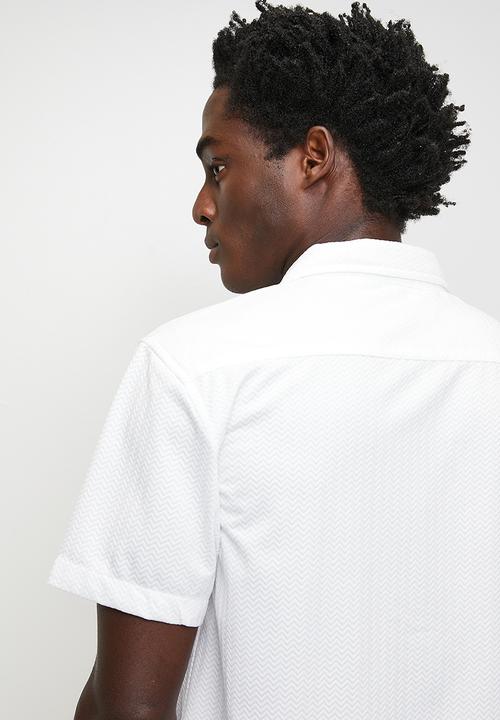 Brave Soul - Revere Collar Shirt  - Off White