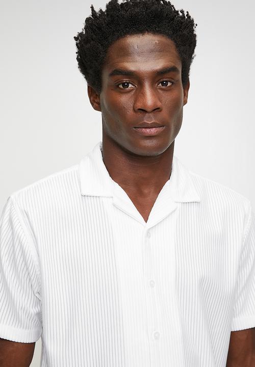 Brave Soul - Revere Collar Shirt  - Cream