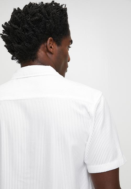 Brave Soul - Revere Collar Shirt  - Cream