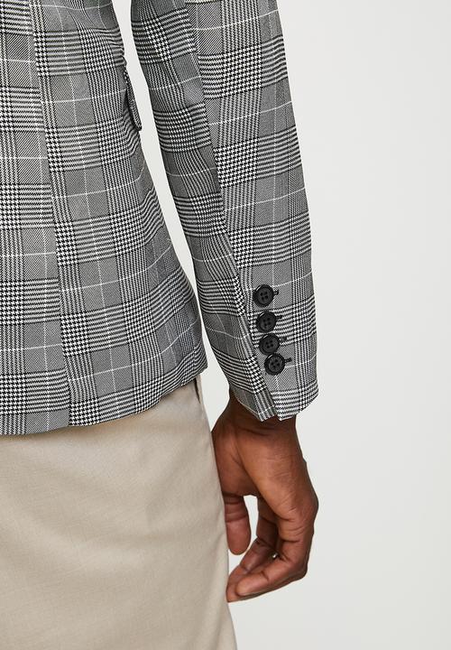 Brave Soul - Light Grey Check Blazer - Light Grey Check