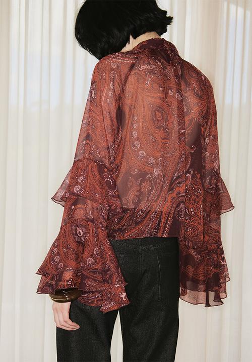 MANGO - Blouse jewell - rust/copper