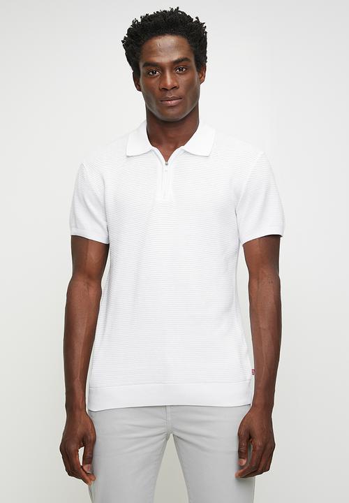 Structure Zip Polo - Bright White