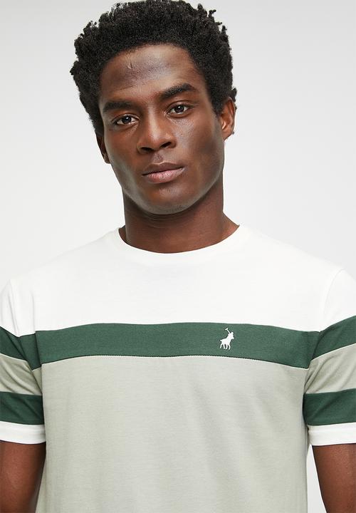 POLO - Brinley  stripe printed short sleeve T-shirt - green