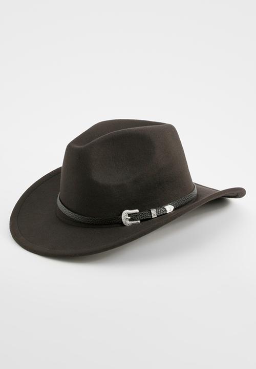 boohoo - Western Buckle Trim Cowboy Hat - Black