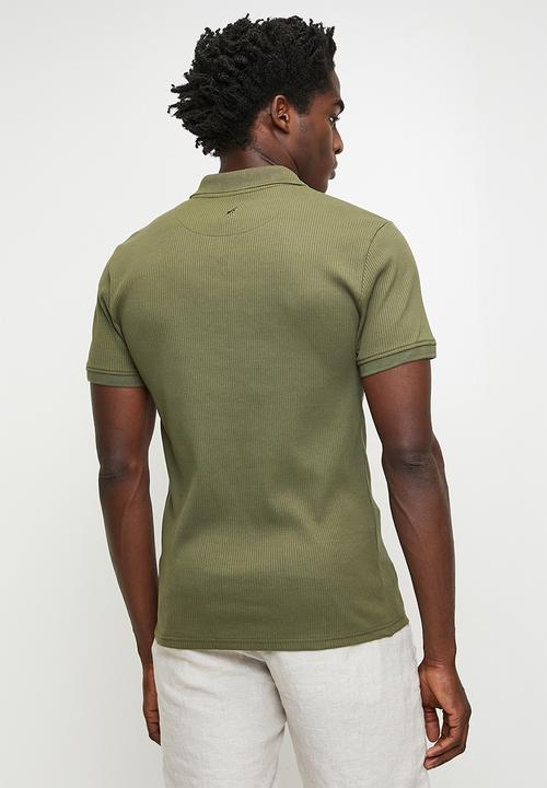 POLO - Kamo  pjc ribbed short sleeve  golfer - olive