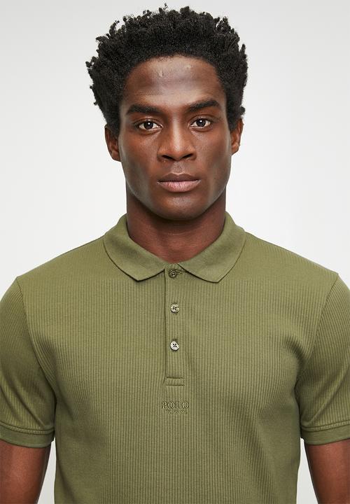 POLO - Kamo  pjc ribbed short sleeve  golfer - olive