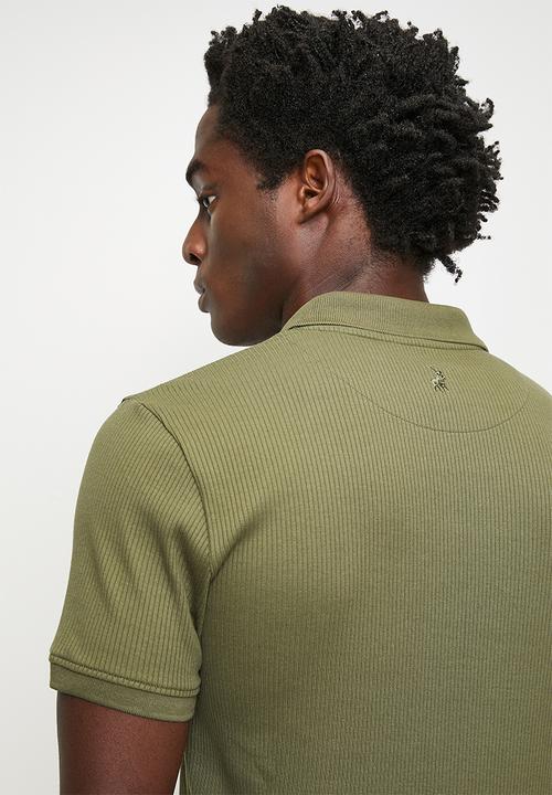 POLO - Kamo  pjc ribbed short sleeve  golfer - olive