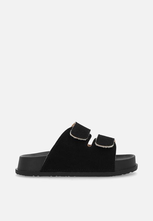 Pop Candy - Twin strap slides - black