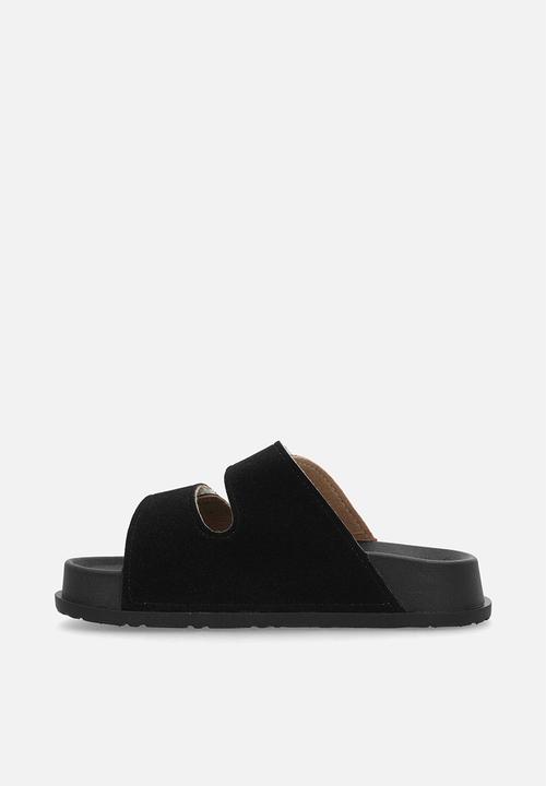 Pop Candy - Twin strap slides - black