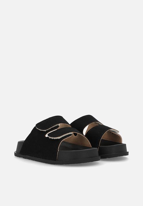 Pop Candy - Twin strap slides - black
