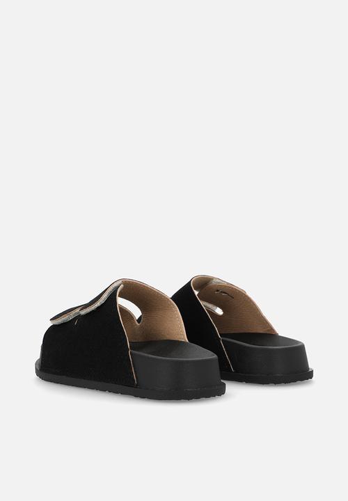 Pop Candy - Twin strap slides - black