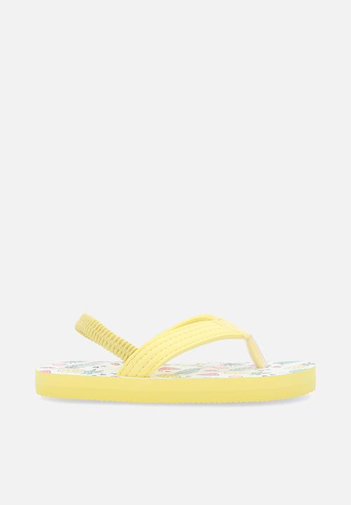 Pop Candy - Printed thong sandals - yellow