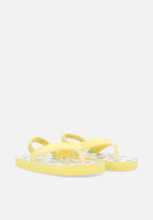 Pop Candy - Printed thong sandals - yellow