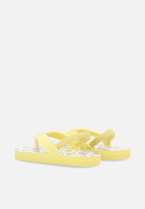 Pop Candy - Printed thong sandals - yellow
